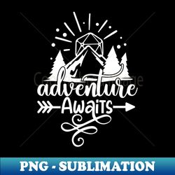 DnD Adventure Awaits D20 Landscape - PNG Transparent Digital Download File for Sublimation - Boost Your Success with this Inspirational PNG Download