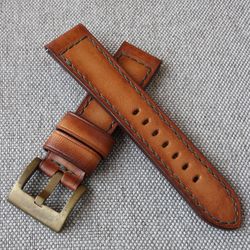Light brown watch strap, watchband classic, PAM style, genuine leather, handmade