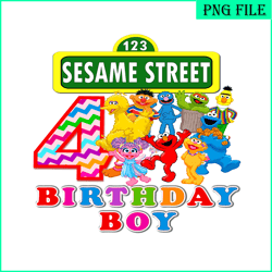 seasame street 4 birthday boy png