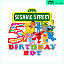 seasame street 5 birthday boy png