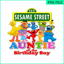 seasame street auntie birthday boy png
