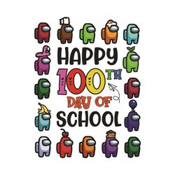 happy 100th day of school svg, trending svg, 100 days of school svg, among us svg, impostors svg, crewmate svg, game svg