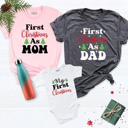 first christmas of family shirt, matching family shirt, christmas party family tee, couple matching tees, first christma