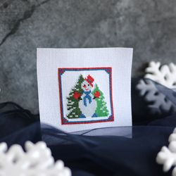 Cross stitch pattern Snowman, simple cross stitch pattern PDF, easy cross stitch pattern New Year, DIY Christmas gift