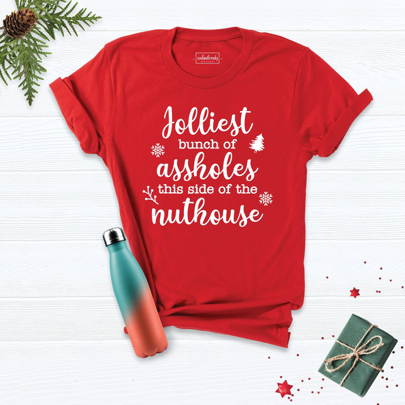Jolliest Bunch Of Assholes Shirt, Christmas Pjs Shirt, Christmas Family Shirt, Christmas Drinking tee, Holiday Gift Shirt, Santa Shirt.jpg