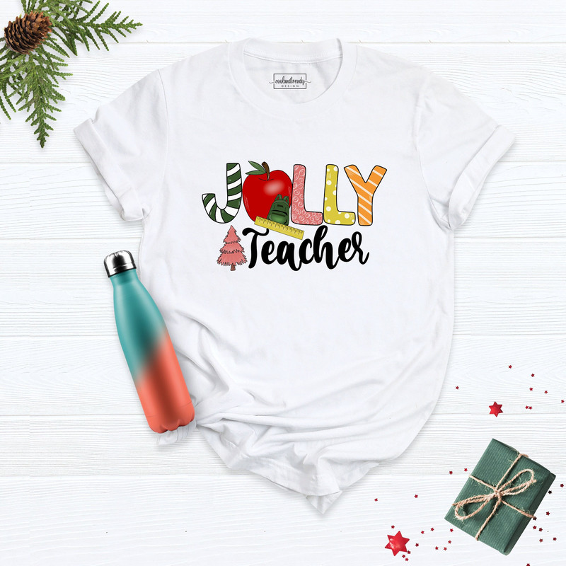 Jolly Teacher Shirt, Teacher Christmas Shirt, Holiday Teacher Shirts, Christmas Teacher Shirt, Xmas Teacher Shirt, Teacher Santa T-shirt.jpg