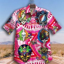 gettyshirt skull tropical vintage grateful dead cotton mens hawaiian shirt