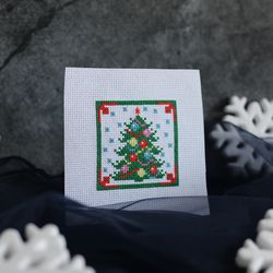 Cross stitch pattern Christmas tree, mini cross stitch chart, easy cross stitch pattern PDF, Christmas gift idea DIY