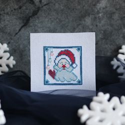 Cross stitch pattern Santa, small cross stitch pattern PDF, cross stitch pattern miniature, Christmas gift idea DIY
