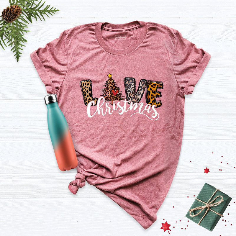 Leopard Love Christmas Shirt, Ladies Christmas Shirt, Leopard Christmas Shirt, Christmas Women Shirts, Christmas Teacher Tee, Xmas T-Shirt.jpg