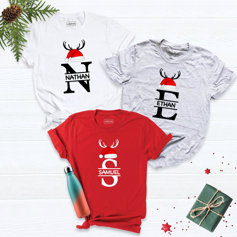 Letter Christmas Shirt, Christmas Gifts Shirt, Christmas Shirt, Holiday Shirt, Matching Shirt, Personalized Shirt, Matching Family Tee.jpg