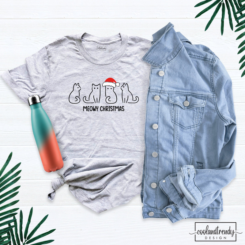 Meowy Christmas Cat Shirt, Family Matching Christmas Outfits, Cat Christmas Shirt, Cat Lover Shirt, Funny Christmas Cat Shirt, Meowy Shirt.jpg