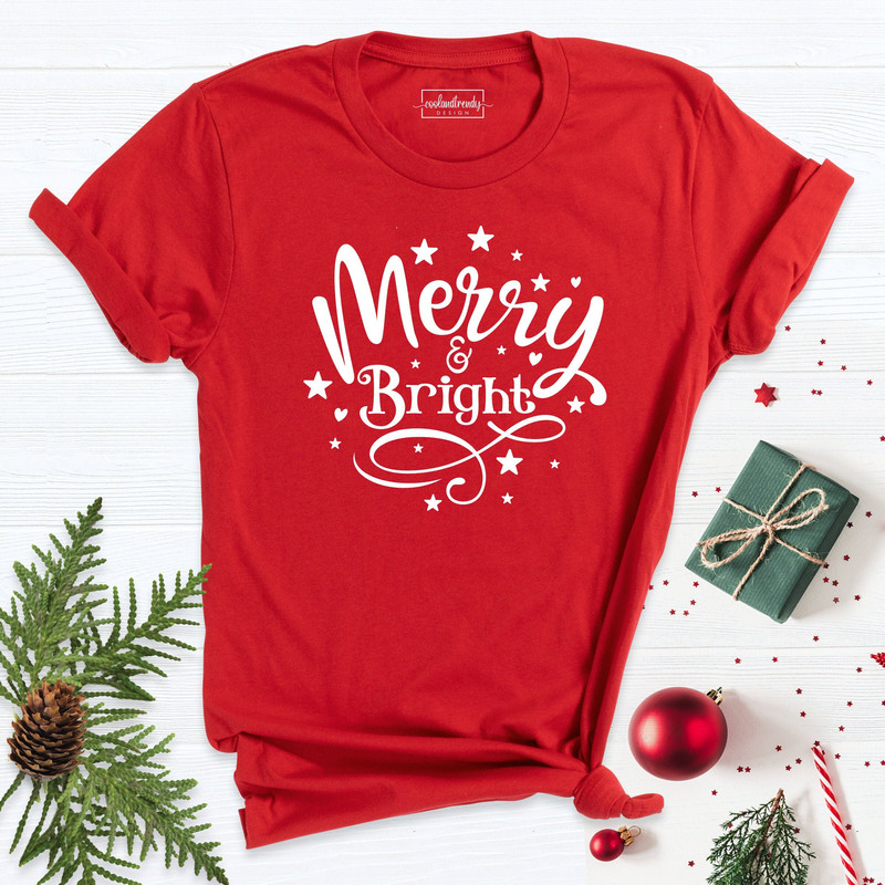 Merry and Bright Shirt, Christmas Shirt, Merry Shirt, Noel Christmas Day T-Shirt, Christmas T-Shirt, Christmas Tee Shirt, Christmas Tshirt.jpg