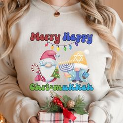 Chrismukkah shirt Merry Christmas Happy Hanukkah gift Interfaith family gift ideas Christian Jewish Celebrate everything