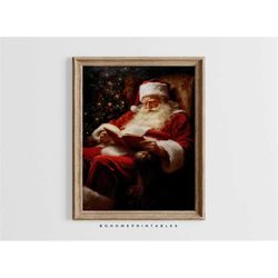 sleeping santa claus funny christmas painting holiday decor,
