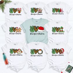 peace love christmas shirt, funny christmas t-shirt, christmas family shirt, christmas love shirt, holiday shirt, christ