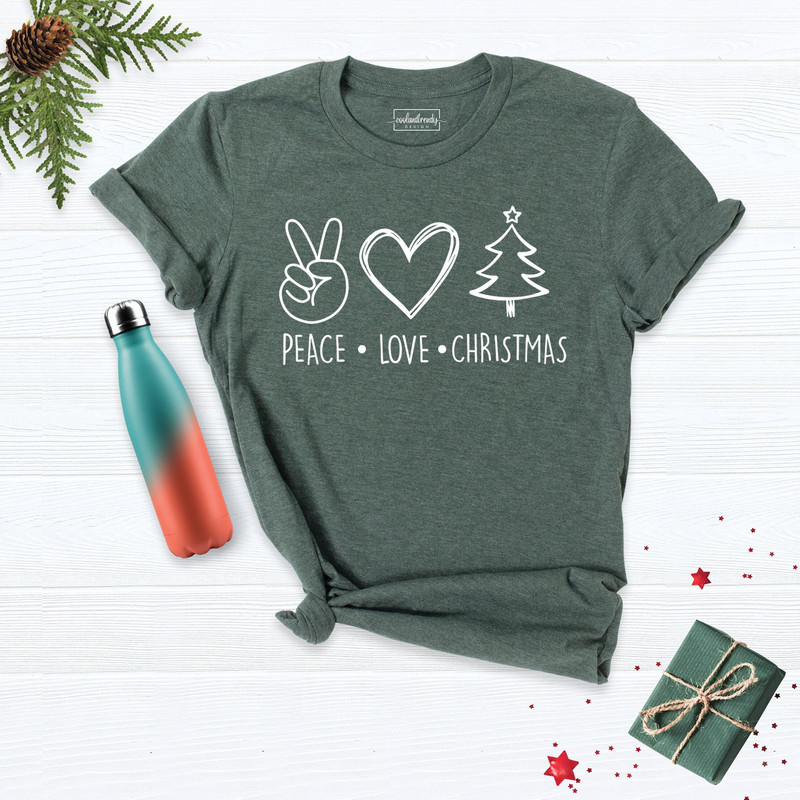 Peach Love Christmas Shirt, Funny Christmas Shirt, Christmas Gift Shirt, Holiday Matching Shirt, Christmas Family Shirt, Matching Xmas Shirt.jpg