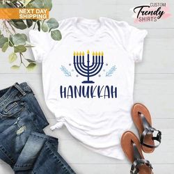 Happy Hanukkah Shirt, Chanukah Gifts, Jewish Shirt for Women, Jewish Holiday Shirt Gifts, Jewish Gifts for Hanukkah, Men