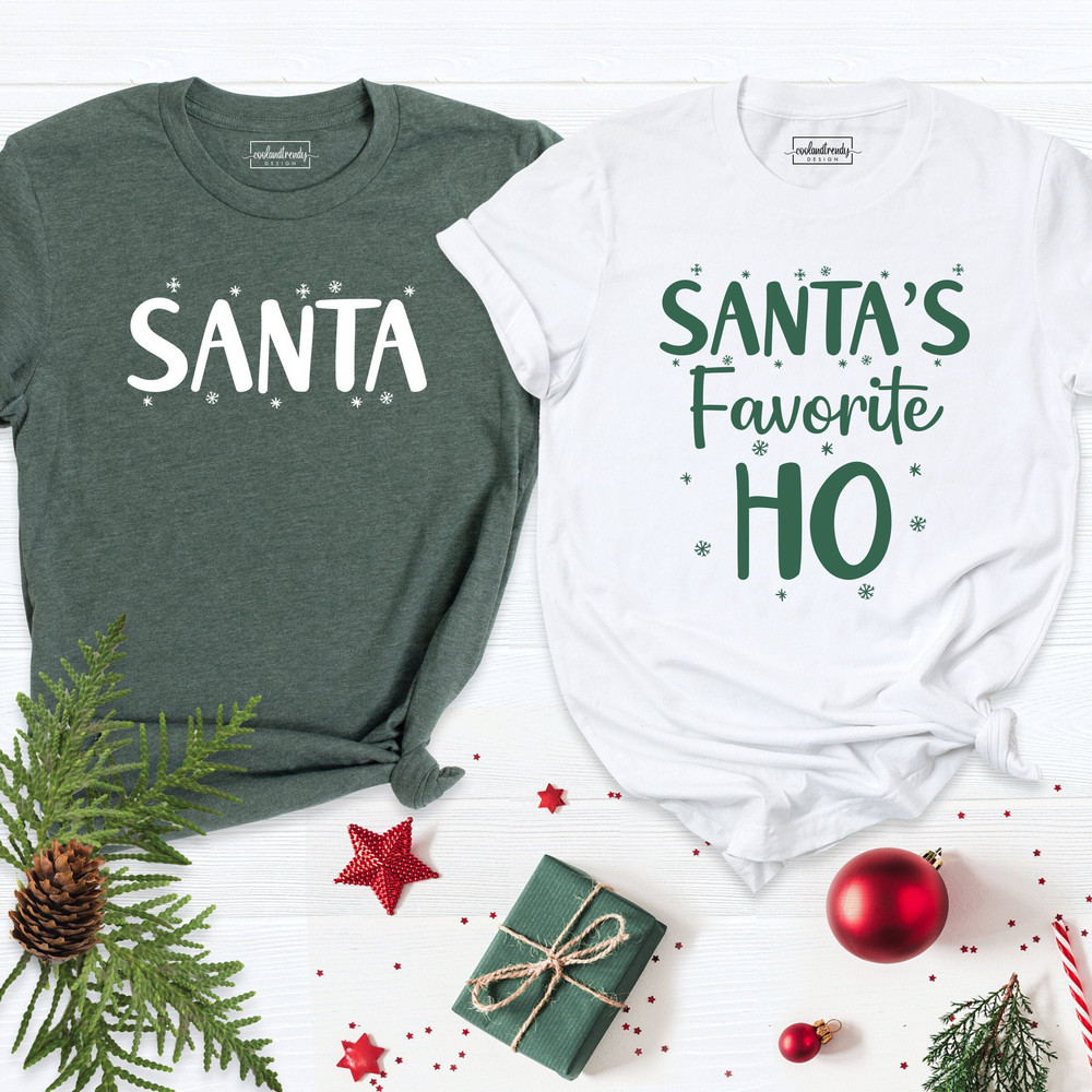 Santa and Santa's Favorite Shirt, Funny Christmas Tee, Christmas Party Shirt, Matching Christmas Shirt, Couple Christmas Shirts, Holiday Tee.jpg