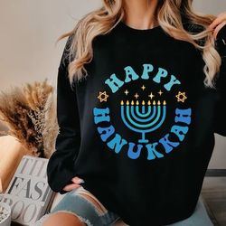 Happy Hanukkah Sweatshirt, Hanukkah Dinner Shirt, Funny Jewish Family Shirt, Hanukkah Latke Shirt, Menorah Chanukah Tee,