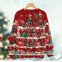 miniature pinscher – snow christmas – premium sweater for men women