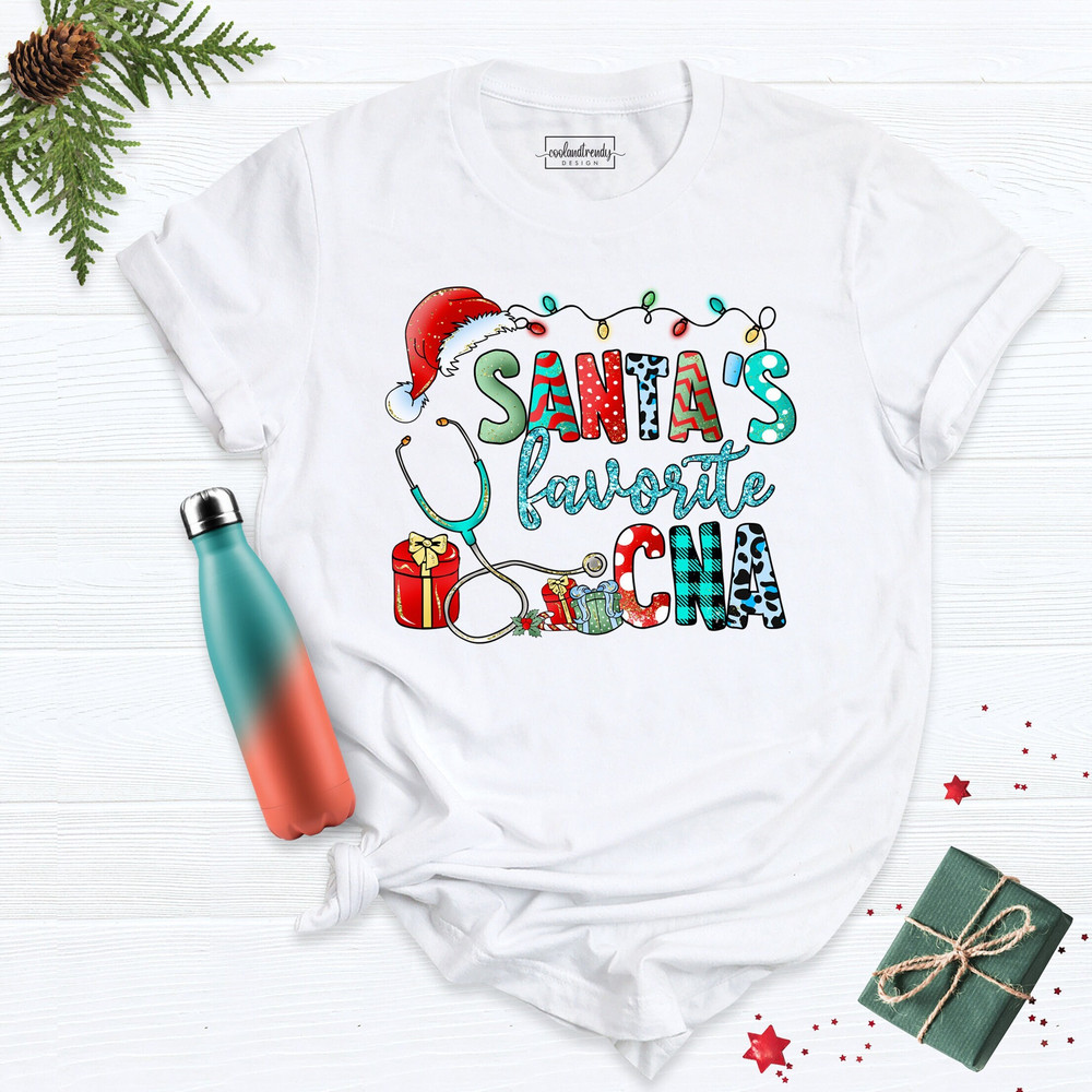 Santa's Favorite CNA Shirt, Christmas CNA Shirt, Christmas Nurse Shirt, Nurse Party Shirt, Funny Nurse Shirt, CNA Christmas Shirt, Xmas Tee.jpg