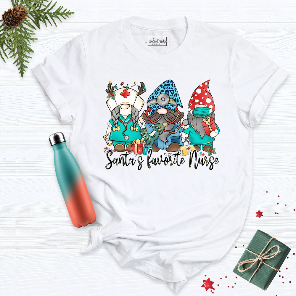 Santa's Favorite Nurse Shirt, Christmas Nurse Shirt, Gnomes Nurse Shirt, Gnomes Doctor Shirt, Nursing School Shirt, Nurse Shirt For Xmas.jpg