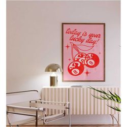 magic 8 ball cherry poster bar cart art,