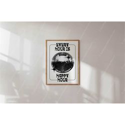 happy hour bar cart sign disco art print