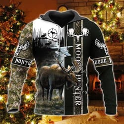 moose hunting men hoodie dc