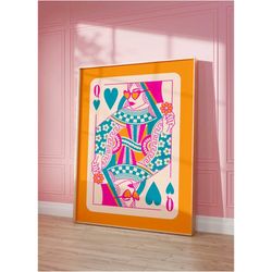 queen of hearts maximalist poster dopamine wall decor