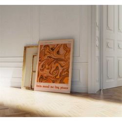 fall vibes retro poster boho print, fall decor