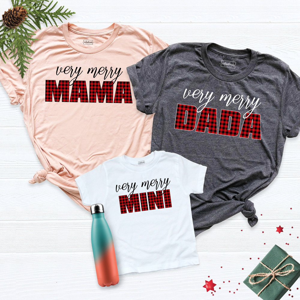 Very Merry Family Christmas Shirts, Plaid Family Christmas Shirts, Very Merry Mama Shirt, Very Merry Shirt, Christmas Shirt, Very Merry Tee.jpg