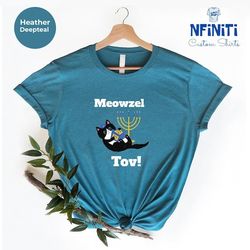Meowzel Tov Happy Hannukah, Happy Hanukkah Gift, Jewish Sayings Tee, Funny Jewish Shirt, Hanukkah Family Tee, Custom Han