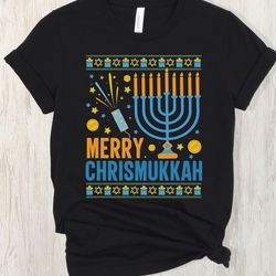 Merry Chrismukkah T-Shirt - Merry Christmas Happy Hanukkah T-Shirt, Holiday Shirt, Hanukkah T-Shirt, Christmas Shirt, Se