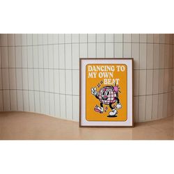 70s groovy retro art print pink poster wall