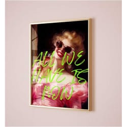 inspirational quote altered art sassy chamapgne poster pink