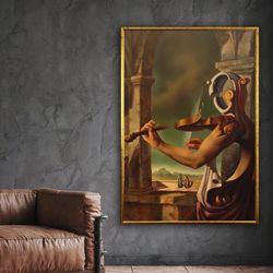 surreal canvas art, surreal canavas print, instrumental wall decor, violin poster, wall art canvas design, framed canvas