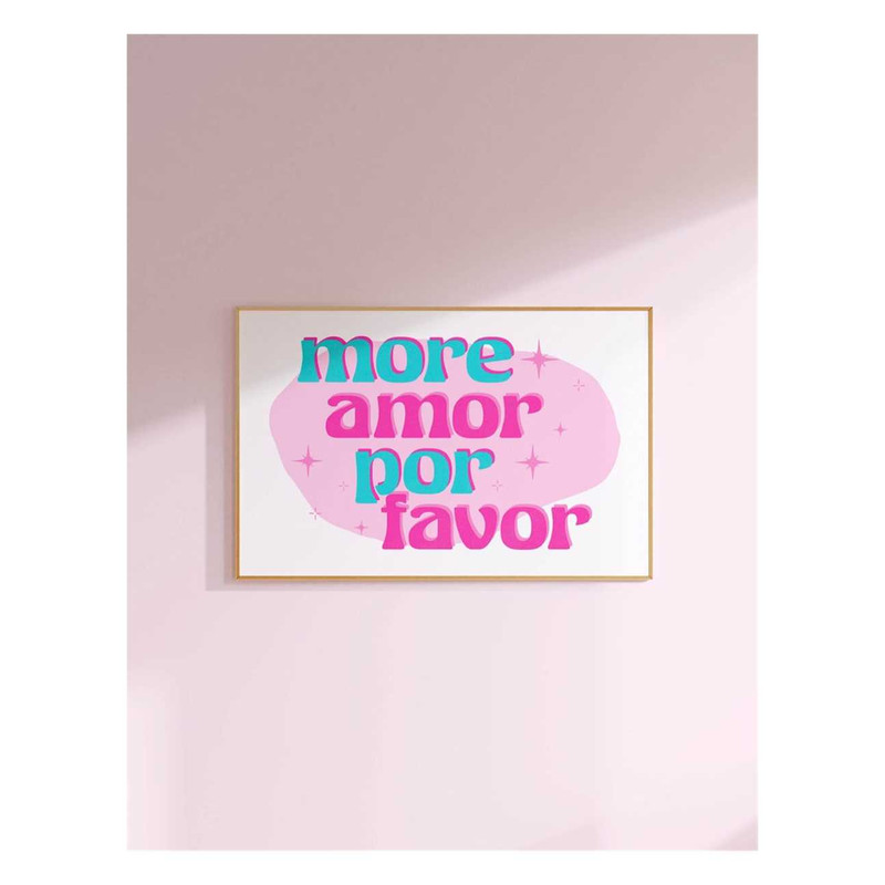 MR-241120239433-more-amor-por-favor-teal-wall-art-hot-pink-decor-funky-art-image-1.jpg