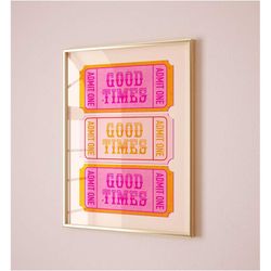 good times ticket funky retro wall art print