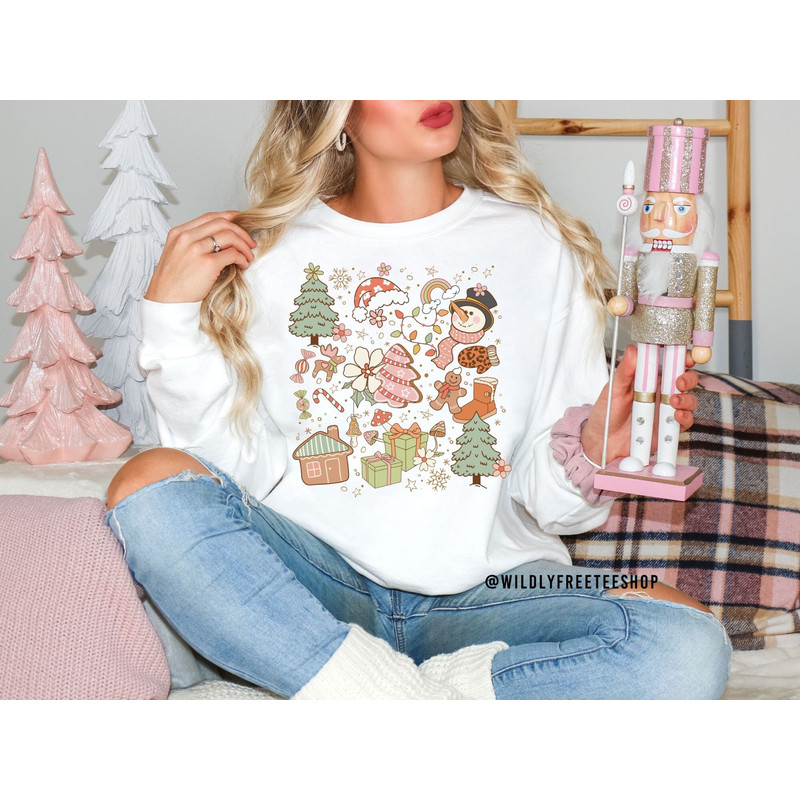Christmas Things Sweatshirt, Retro Christmas Sweatshirt, Holiday Sweater, Womens Christmas Shirt, Christmas Tree Shirt, Merry Christmas.jpg
