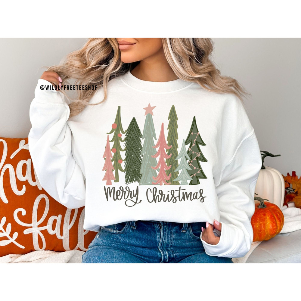 Christmas Tree Sweatshirt, Christmas Sweater, Holiday Shirts, Christmas Tree Shirt, Farm House Shirt, Christmas Crewneck, Christmas Gifts.jpg