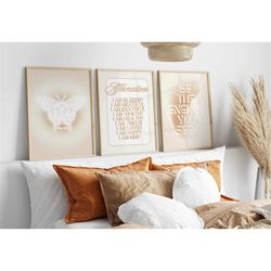 minimalist aura posters aesthetic room decor, large triptych