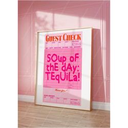 guest check print cocktail poster bar cart accessories,