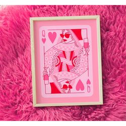 queen of hearts playing card poster bar cart