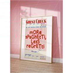 guest check poster funny quote wall art kitchen