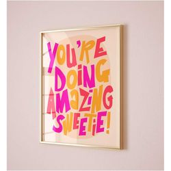 affirmation wall art teen girl room decor retro