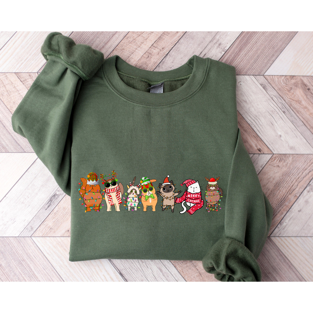 Cute Cat Christmas Sweatshirt, Cat Lover Gift For Christmas, Womens Christmas Sweatshirt, Holiday Sweatshirt, Cat Mom Shirt, Winter Shirt.jpg