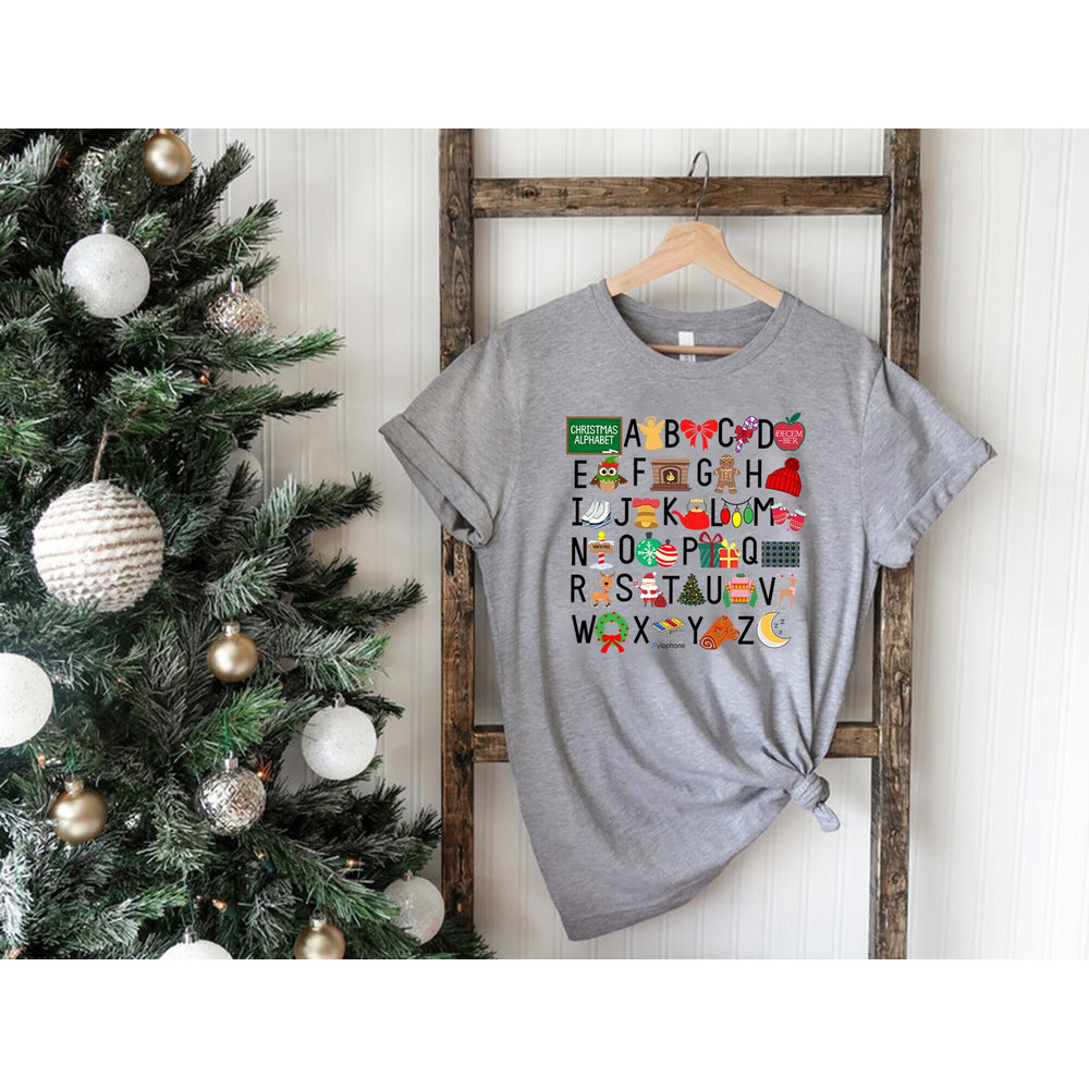 Christmas Teacher Shirt, Teacher Shirts, Christmas Alphabet Shirt, Christmas Teacher Tshirt, Christmas Classroom Gift, Christmas Class Favor.jpg