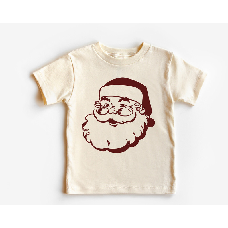 Santa Toodler Shirt, Cute Christmas Kids Shirt, Retro Holiday Natural Toddler.jpg